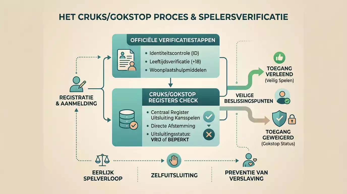 Rustige overzichtskaart met controlepunten rond Cruks en online gokken