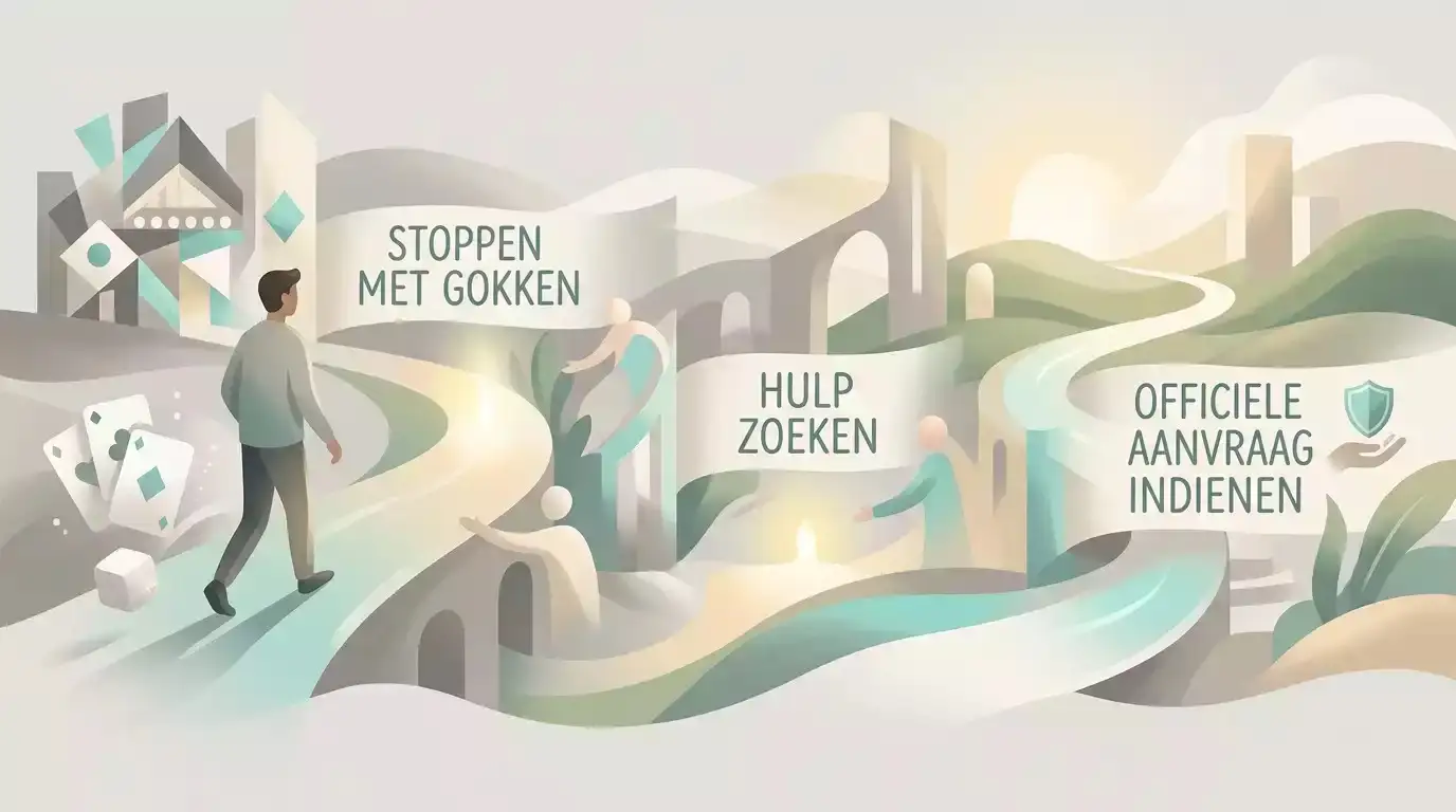 Rustige routekaart van pauzeren, hulp zoeken en een probleem melden